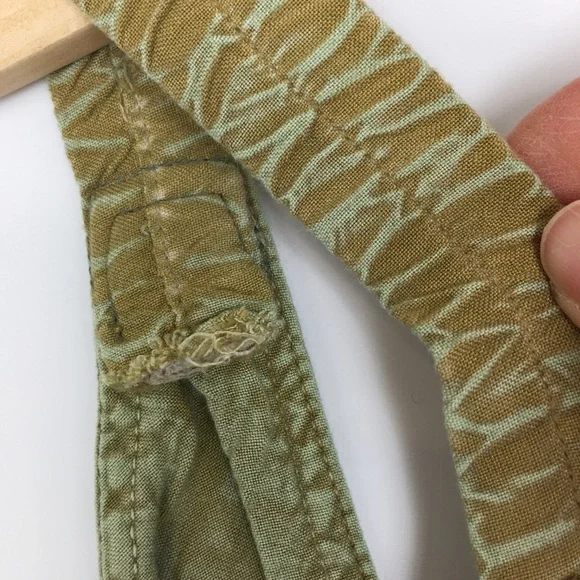 Vintage Green Embroidered Cropped Corset Renaissance Tank Top Forest Fairy - Picture 10 of 13